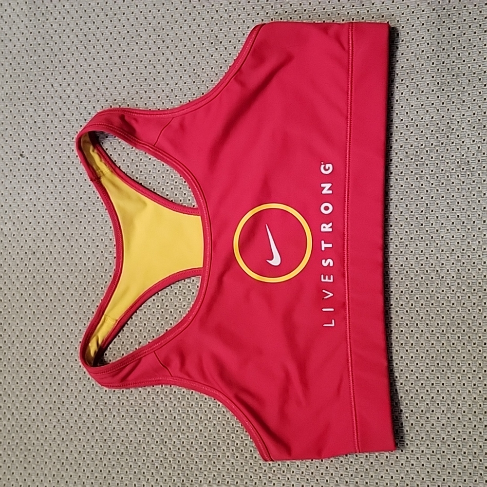 EUC NIKE Red "LIVE STRONG" Sports Bra Size:XL